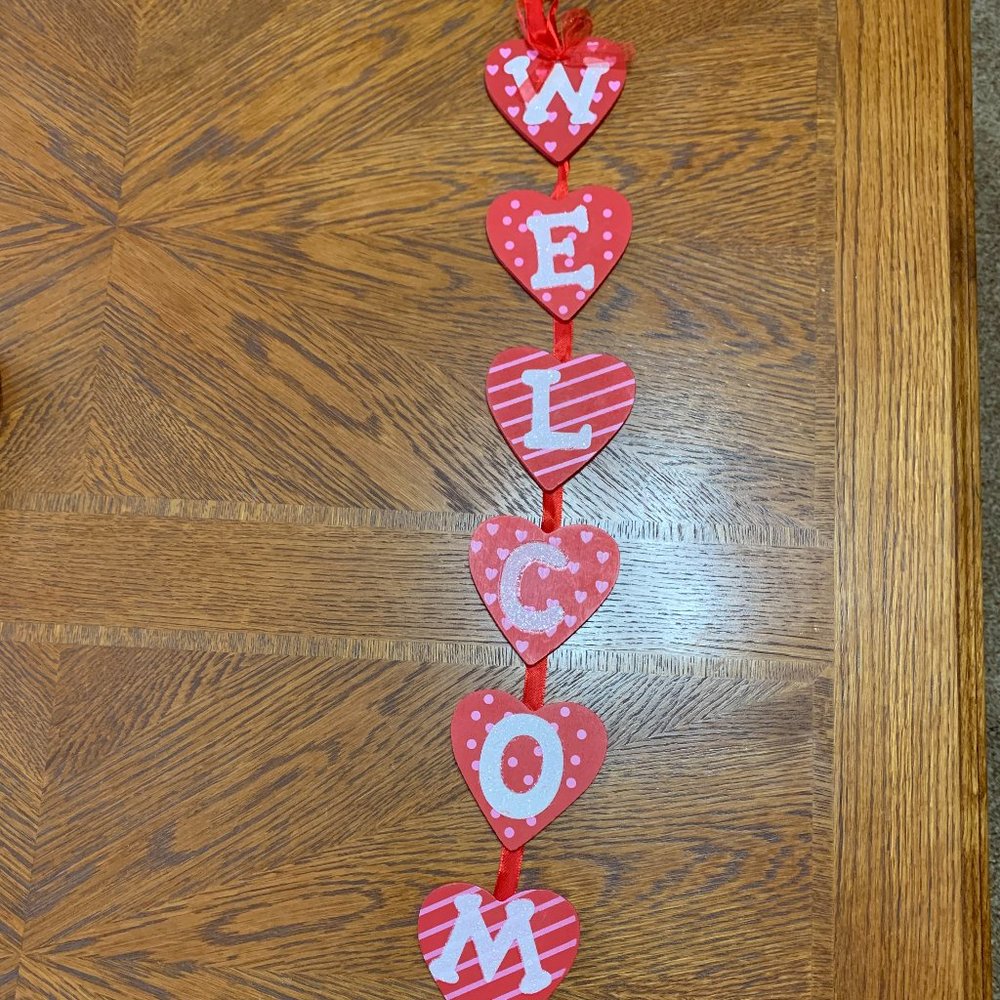 Valentine's Day Hearts Hanging WELCOME